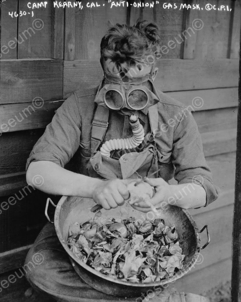 Anti Onion Gas Mask At Work 8x10 Reprint Of Old Photo Photoseeum